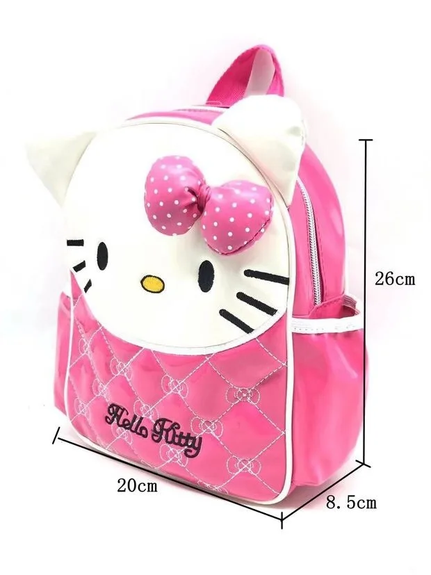 Детский рюкзак с рисунком Hello kitty, глянцевый водонепроницаемый рюкзак из искусственной кожи