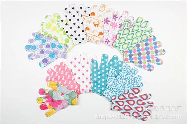 Manufacturers Direct Selling Bath Printed Fingers Gloves Children Nylon Bath Towel Foreign Trade Hot Sales Bath Brush