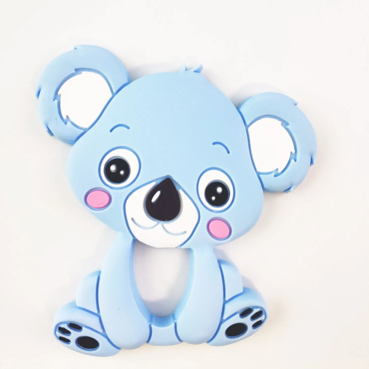 Младенцы молярная игрушка милый мультфильм животное коала зубной гель соска цепь Новорожденный ребенок силиконовый Прорезыватель для купания Подарки - Цвет: Blue without Chain