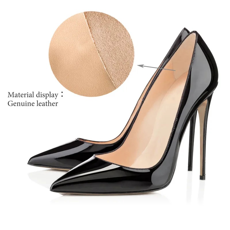 Onlymaker/женские классические туфли-лодочки с острым носком из натуральной кожи на тонком высоком каблуке 12 см без шнуровки на шпильке Классическая обувь; размеры