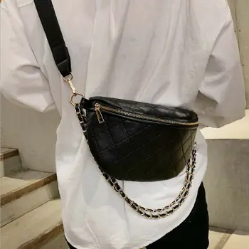 

Woman Fanny Pack Fashion Streetwear Chest Bag Plaid Crossbody Belly Belt Pack Zipper Waist Bag Purse