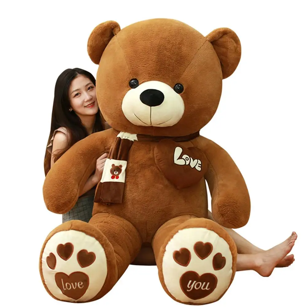 Knuffelbaar Hoge Kwaliteit 4 Kleuren Teddybeer Met Sjaal Knuffels Beer Pluche Speelgoed Pop Kussen Kinderen Liefhebbers Verjaardag Baby gift