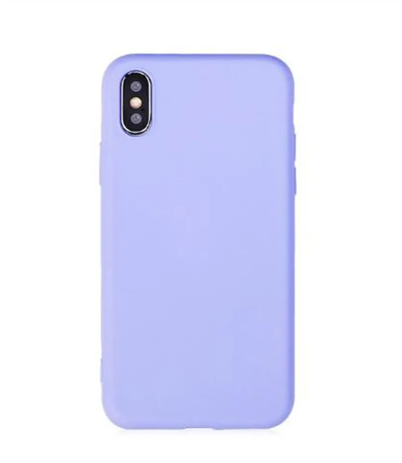 Простой сплошной цвет силиконовый чехол для телефона для iPhone 11 XS Max X XR милый карамельный цвет мягкая задняя крышка для iPhone 6 6s 7 8 Plus чехол - Цвет: Небесно-голубой