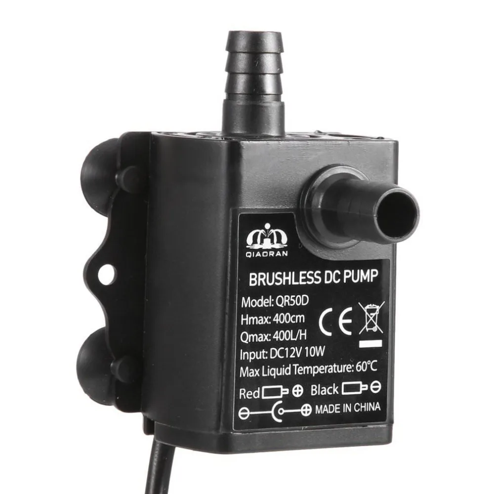 QR50D Aquarium Air Pump Fish Tank Brushless DC Pump 10W 400L/H Submersible Fountain