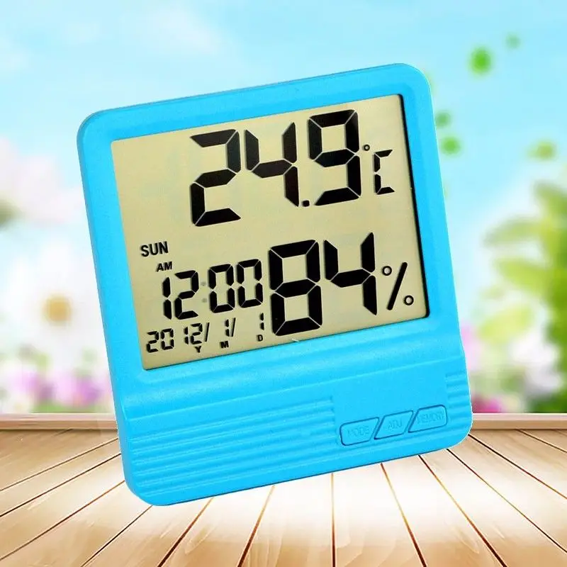 Цифровой термометр с ЖК дисплеем гигрометр измеритель влажности будильником