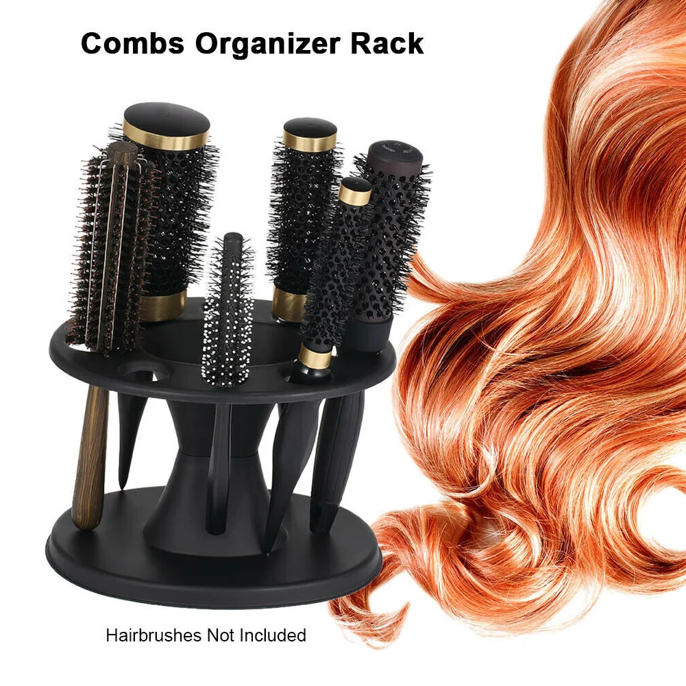 

Hairdressing With Holes Home Round Styling Tool Brushes Holder Shelf Display Salon Comb Storage Stand Rack Hair Roller Organizer