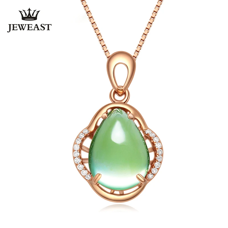 

Natural grape stone 18K Pure Gold Pendant Real AU 750 Solid Gold Upscale Trendy Classic Party Fine Jewelry Hot Sell New 2019