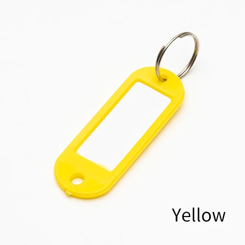 yellow 30 шт красочные пластиковые брелки для ключей багажные этикетки с именными картами разные брелки ID метки для многих видов использования-связки ключей - Цвет: yellow