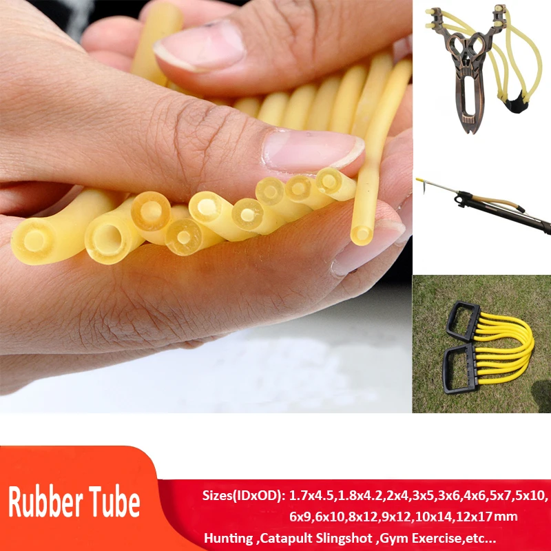 Natural Latex Rubber Tube Slingshot Catapult Surgical Elastic ID 1.6mm 12mm 