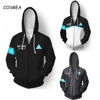 

Hoodies Sweatshirts Detroit: Become Human Cosplay Detroit Connor Uniform Kara Halloween Jacket Coat RK800 Costumes Hoody Men