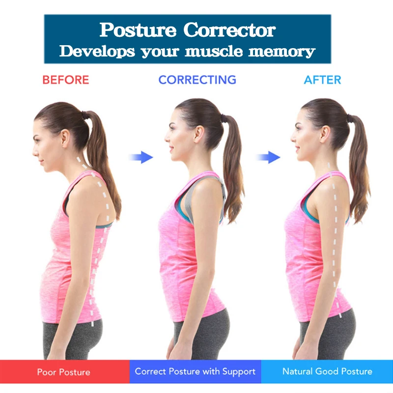 Регулируемый умный Корректор осанки поддержка спины вибронапоминание верхней