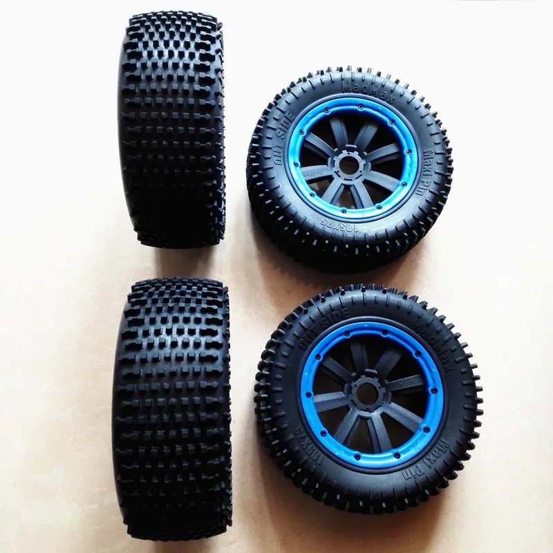 Колеса водонепроницаемые износостойкие шины небольшой шип протектора для HPI RV KM BAJA 5T 5SC LOSI 5IVE-T ROVAN LT KM X2 - Цвет: wheels kit