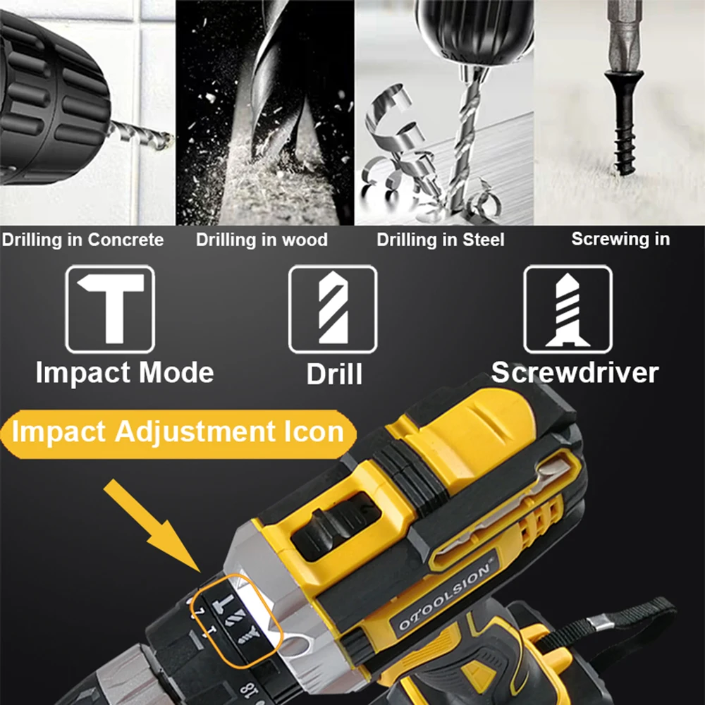 New 21v Impact Screwdriver Electrical Screwdrivers Electric Tools Impact Driver Multifunctional Screwdriver Cordless Drill (9)