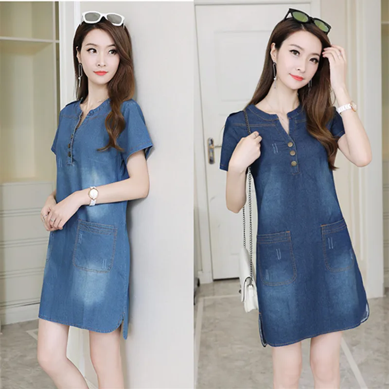 

2018 Spring And Summer Large Size Dress Fat Mm Casual Mid-length Computer Cable Lock Women's Fashion