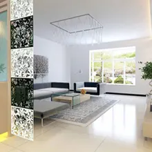 Полый Дом& Amp; гостиная Черный цвет полый разделитель комнаты полые модные наклейки подвесной экран цветок белый щит занавес