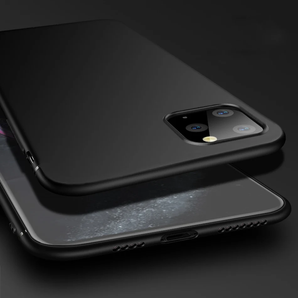 

Case bumper on for iPhone 11 Pro Max case Ultra Thin Soft matte TPU cover frosted Shockproof cover case for iPhone 11 Pro Fundas