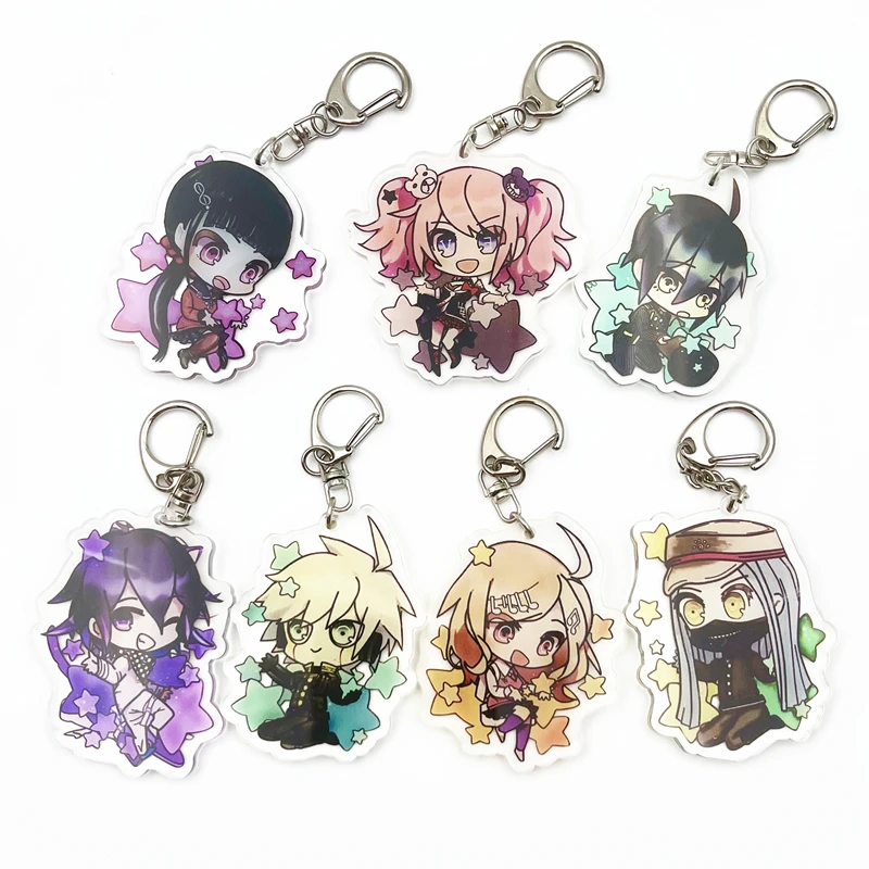 Anime Game Danganronpa V3 Key Chains Two sided Keychain Cosplay Acrylic