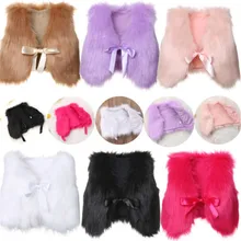 Коллекция года, Одноцветный меховой жилет для детей возрастом от 1 года до 5 лет стиль на осень и зиму, разные цвета на выбор