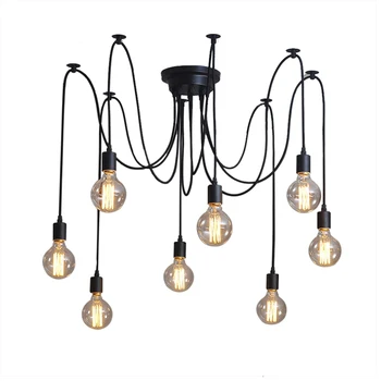 

27 Hanging Home Lighting Adjustable Retro E Edison Loft Style Classic Decorative Led Diy Vintage Spider Pendant Lamp Light