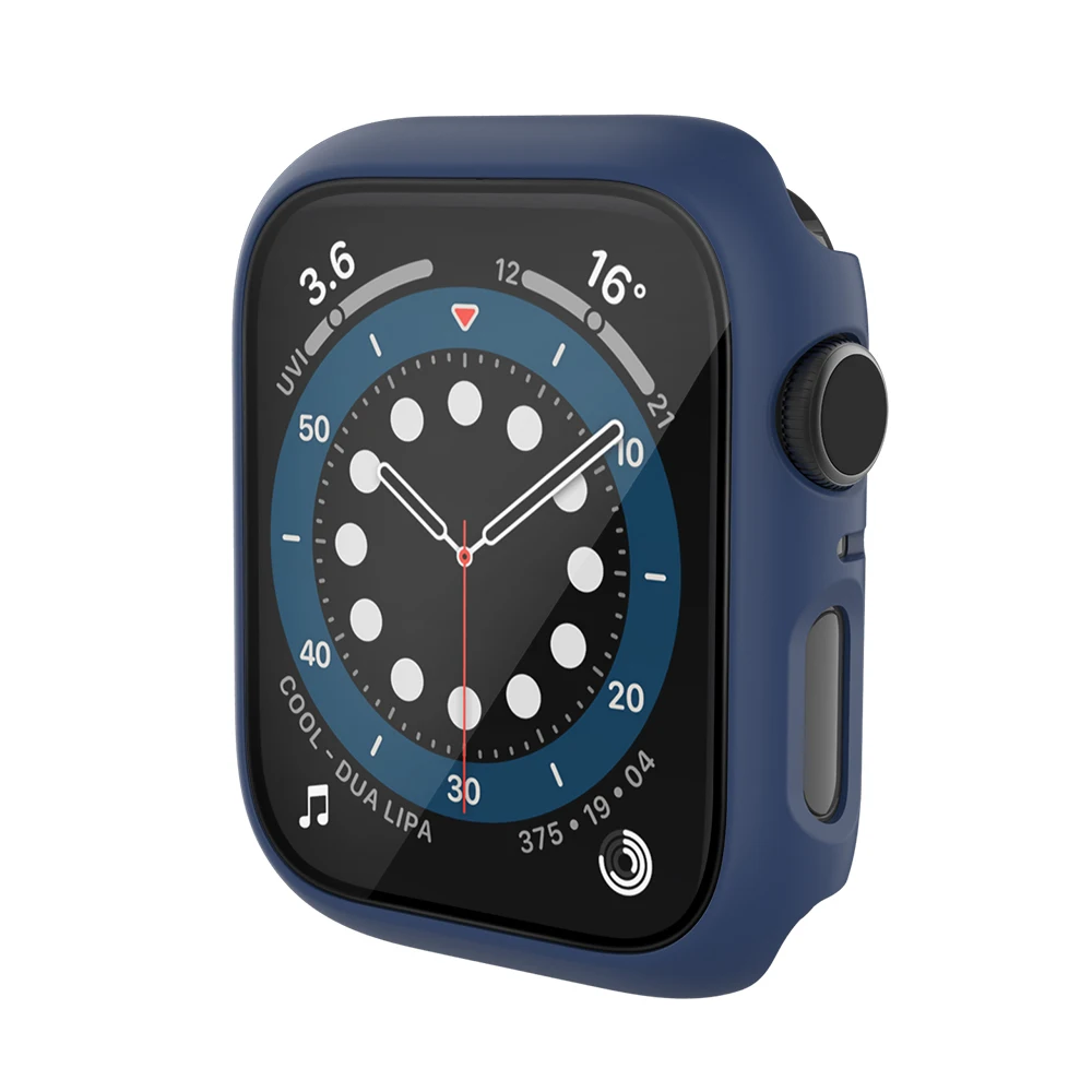 360 Full Bumper Frame Matte Hard Case for Apple Watch 7/6/SE/5/4/3/2/1 Cover Tempered Glass Film for iWatch 41MM 45MM 40MM 44MM