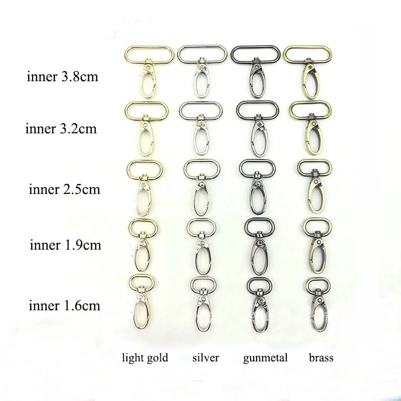 50pcs 16-38mm Bag Strap Hanger Hook Buckle Metal Swivel Lobster Sanp Clasp DIY Webbing Hooks Keychain Trigger Buckles Accessory