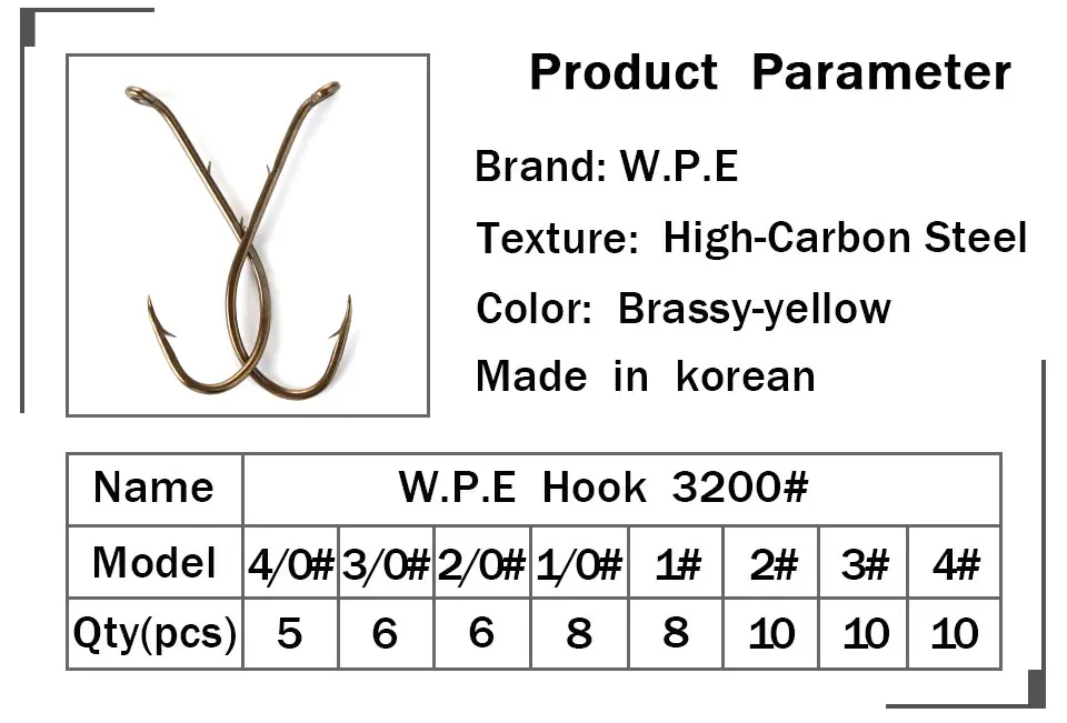 W. P. E брендовый рыболовный крючок из колючей высокоуглеродистой стали 2 упаковки/Набор Размер 1#-4#1/0#-4/0# рыболовные крючки, карповый крючок рыболовный крючок из высокоуглеродистой стали