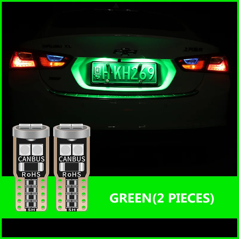 T10 W5W 194 Автомобильный светодиодный CANBUS габаритные огни для Renault Duster Megane 2 3 Logan Clio 4 2 Captur Sandero Laguna 2 Scenic - Испускаемый цвет: green