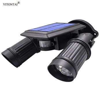 

Super Bright COB LED Solar Light Dual Head Adjustable with PIR Motion Sensor Security Lamp Outdoor IP65 Waterproof Street Light