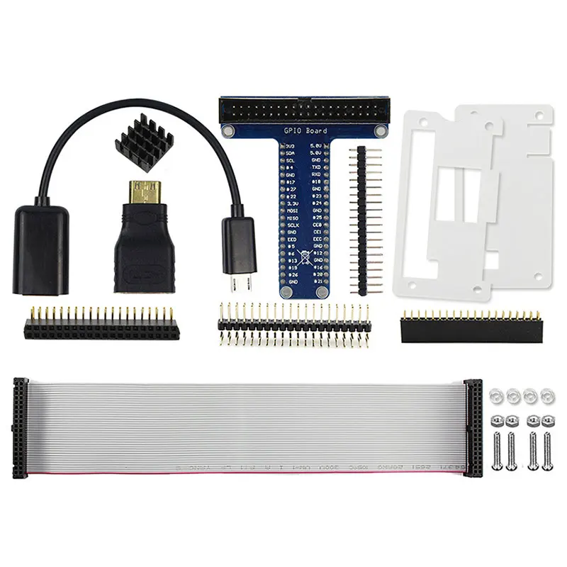 Raspberry Pi Zero/ Zero W стартовый комплект 8 в 1 USB OTG Хост кабель мини HDMI адаптер GPIO интерфейсный разъем акриловый
