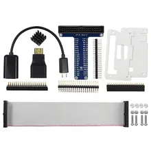 Framboesa pi zero/zero w starter kit 8 em 1 usb otg host cabo mini hdmi para hdmi adaptador gpio interface encabeçamento acrílico caso