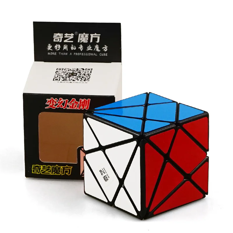 Новинка, Qiyi Axis Cube, без наклеек или с черными сменами, неправильная головоломка Jingang 3x3, волшебный кубик странной формы, детская игрушка для соревнований - Цвет: Black