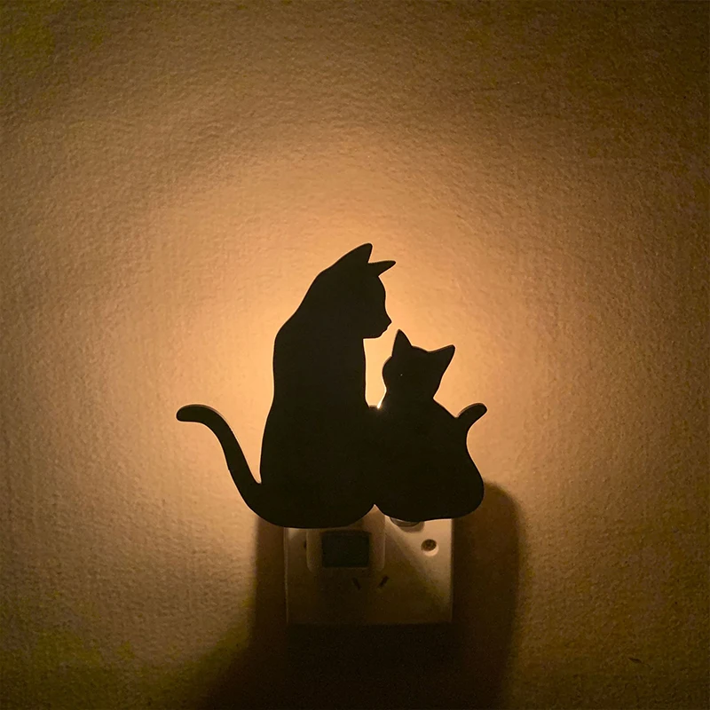 ZMISHIBO светодиодный кошка ночной Светильник силуэт прикроватная гнездо лампа светильник Сенсор детской комнаты, мягкий комплект для сна