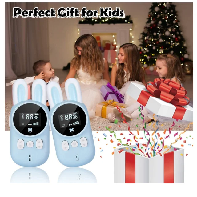 1 Pair Portable Handheld  Children's Walkie Talkie Kids Mini Toys Transceiver 3KM Range UHF Radio Lanyard Interphone Baby Gift 6