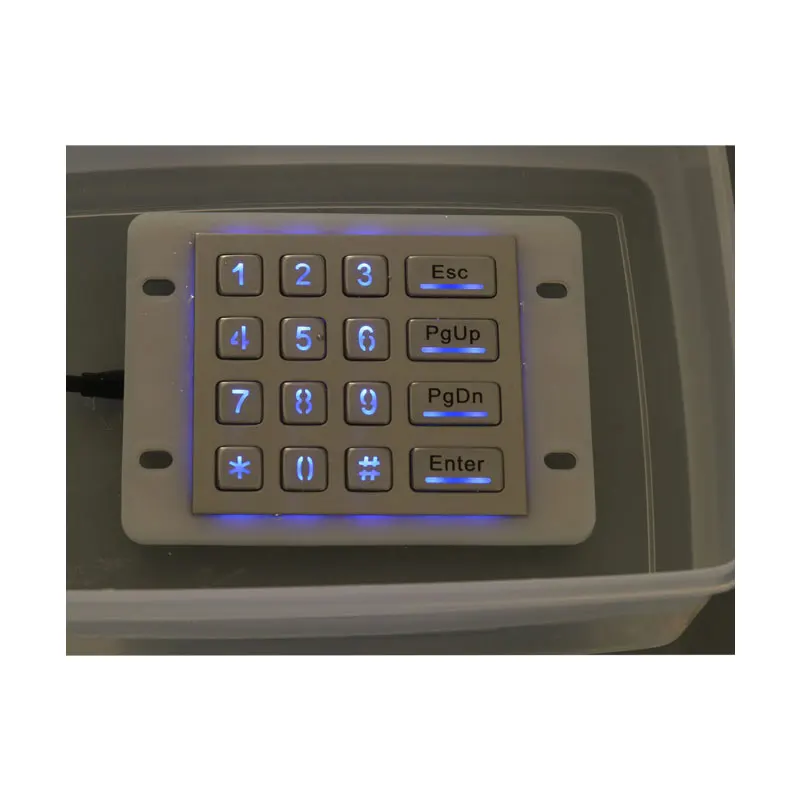 16 клавиш USB киоск клавиатуры с подсветкой IP68 Водонепроницаемая металлическая