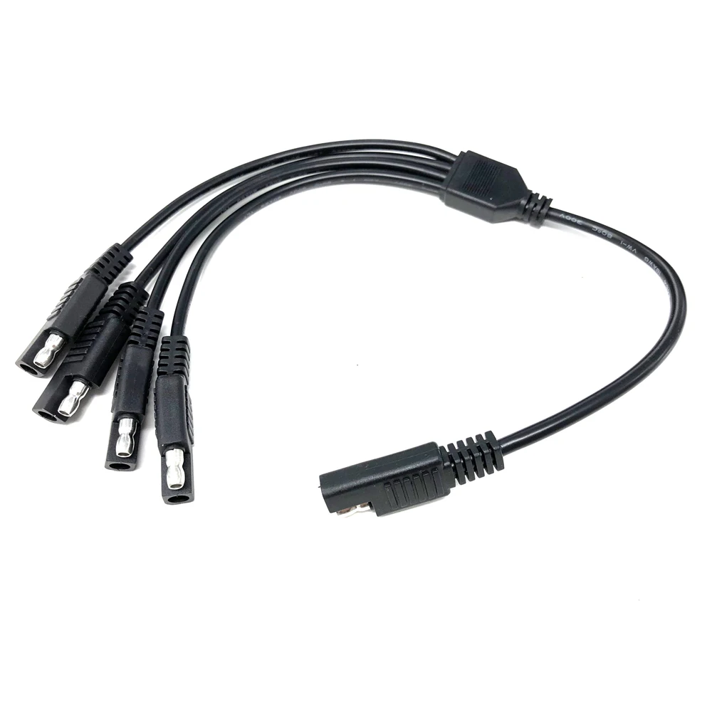 1 to 4 SAE Power Extension Cable 2 Pin Quick Connect Disconnect Plug Adapter Connector 45cm | Электроника