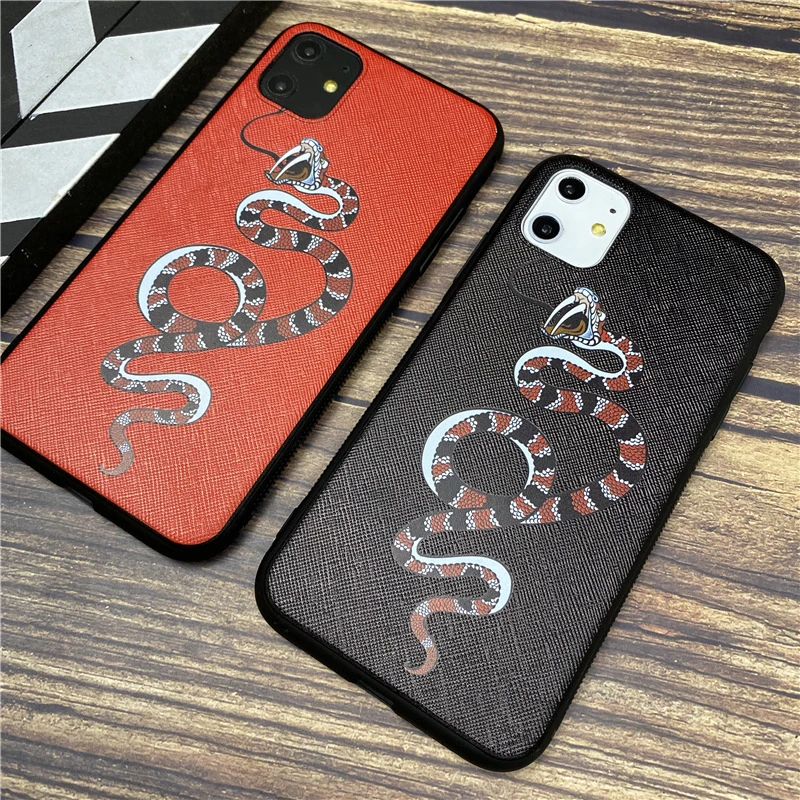 Luxury Brand Snake Soft Case For Iphone 11 12 Mini Pro X Xs Max Xr 8 7 6 6s Plus Phone Cover 3d Super Relief Coque Fundas Capa Phone Case Covers Aliexpress