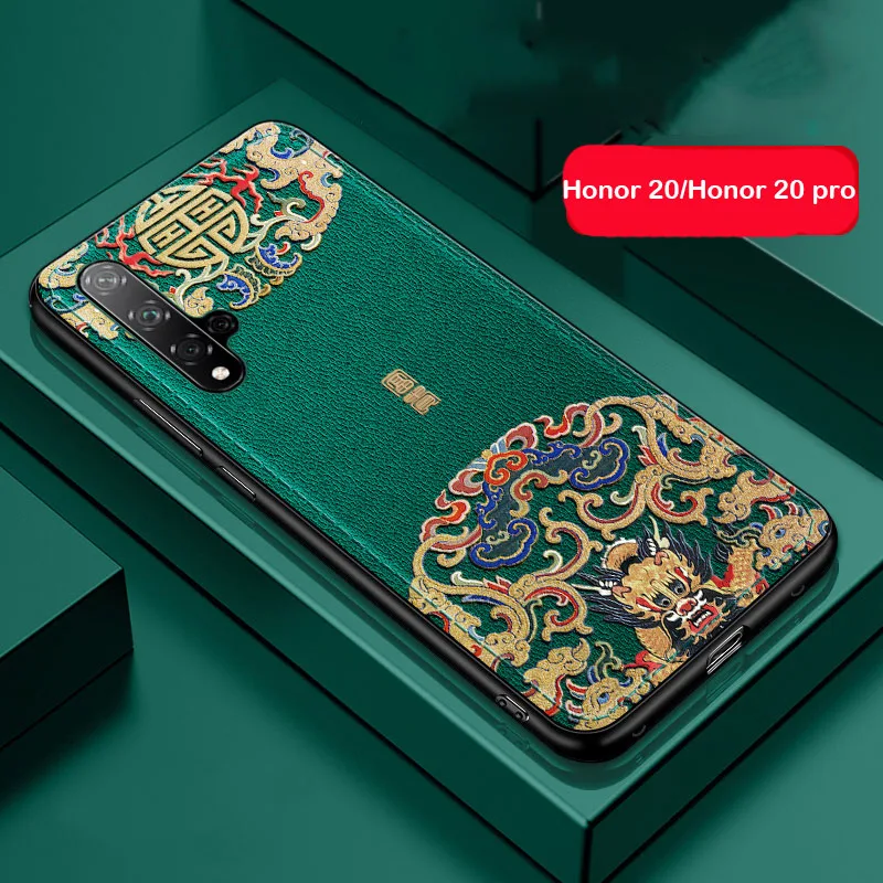 Кожаный чехол Aixuan с 3D рельефным рисунком для Huawei Honor 20 Pro телефона китайским