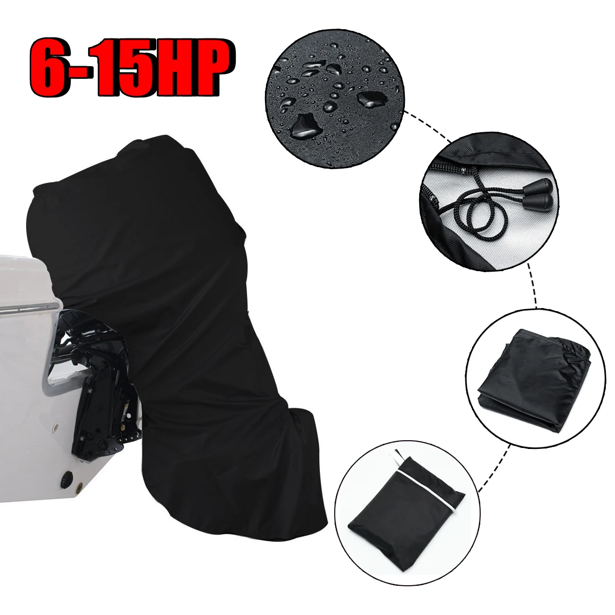 

420D 110cm Boat Full Outboard Engine Motor Cover for 6-15HP Boat Motors Waterproof