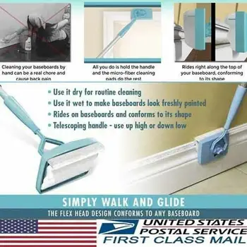 

Newest Arrivals Buddy Baseboard Buddy Simply Walk And Glide Extendable Microfiber Home Kitchen Multi-Use Clean Duster Tool