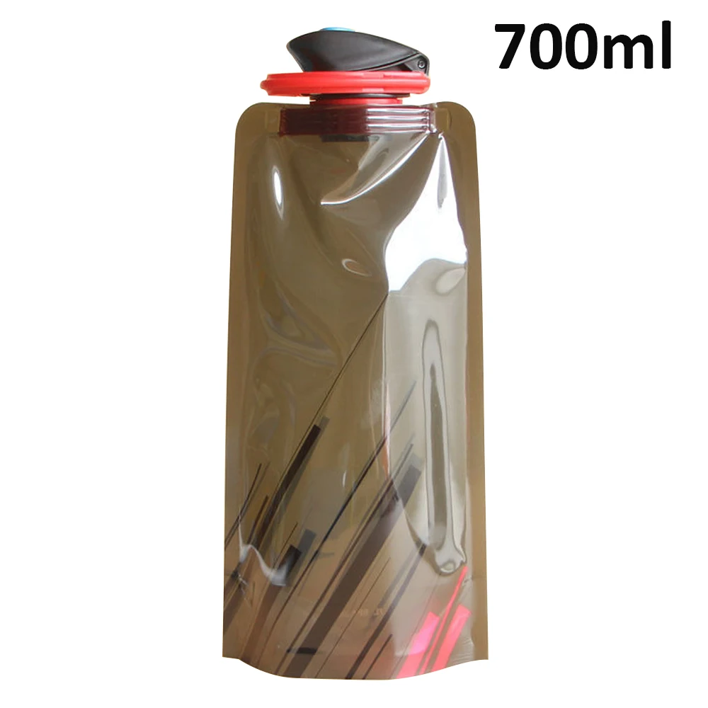 700 мл многоразовая портативная Спортивная дорожная портативная складная бутылка для воды чайник бутылка для воды для спорта на открытом воздухе - Цвет: 02