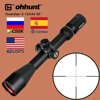 

ohhunt Guardian 3-12X44 SF Hunting Riflescope 1/2 Half Mil Dot Reticle Optics Sight with Side Parallax Turrets Lock Reset Scope