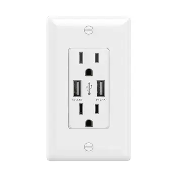 

US Standard Dual USB Wall Socket Double 2.1A Universal Plug Port Power Adapter