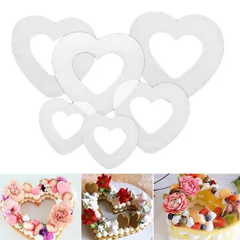 

Heart Shape Cake Mold Plastic Cake Decorating Tools Cake Stencils Maker For DIY Wedding Birthday Anniversary Baking Accessories