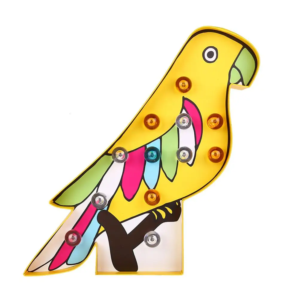 Parrot Фруктов, животных, попугай Форма светодиодный ночной Светильник Рождественский Декор Батарея Мощность подарок на день Святого Валентина Спальня домашний декор - Испускаемый цвет: Parrot