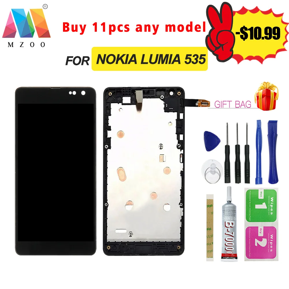 LCD For Nokia Lumia 535 RM1090 RM1089 Ver 2S 2C Touch Screen Digitizer Assembly Panel Part | Мобильные телефоны и