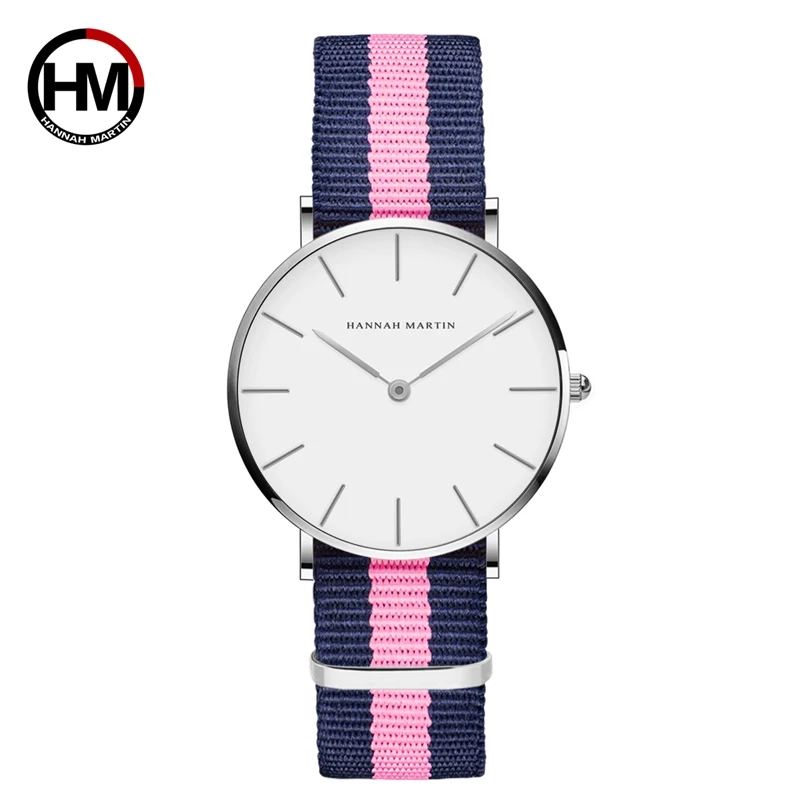 Quartz Watch Classic Nylon Strap Japan Quartz Movement Fashion Casual Wrist Watch Fabric thin Canvas Wristwatch For Women