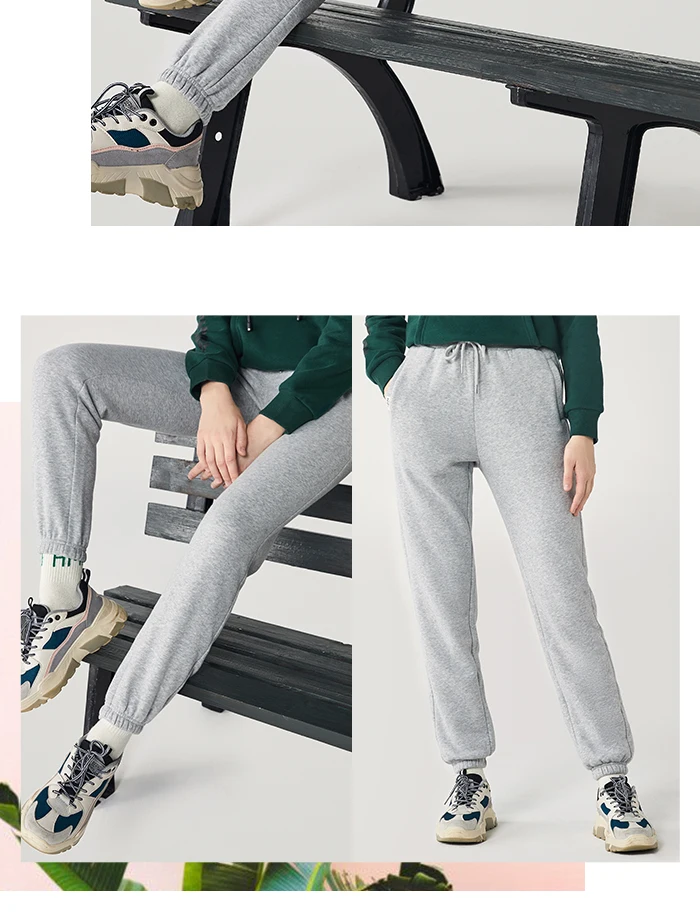 SEMIR pants women winter new sports fashion loose plus velvet casual pants women closing knit trousers