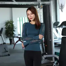 Осенний бег женщины Спорт с длинным рукавом тренажерный зал быстросохнущая блузка женская дышащая Йога одежда для тренировок пальто куртка спортивный топ ткань