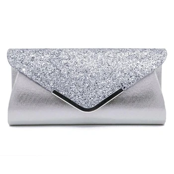 

2020 Women Convenient Handbag Glitter Shimmer Envelope female Sequins Evening Party Prom Bag Solid Color Portable
