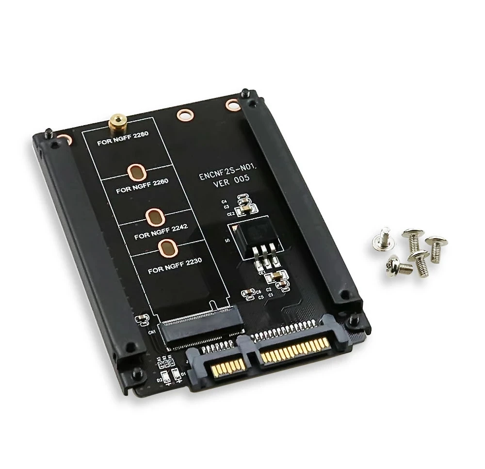 Metal Case B+m Key M.2 Ngff Ssd To 2.5 Sata 6gb/s Adapter Card With Enclosure Socket M2 Ngff Adapter With Screw - Add On & Controller Panels - AliExpress
